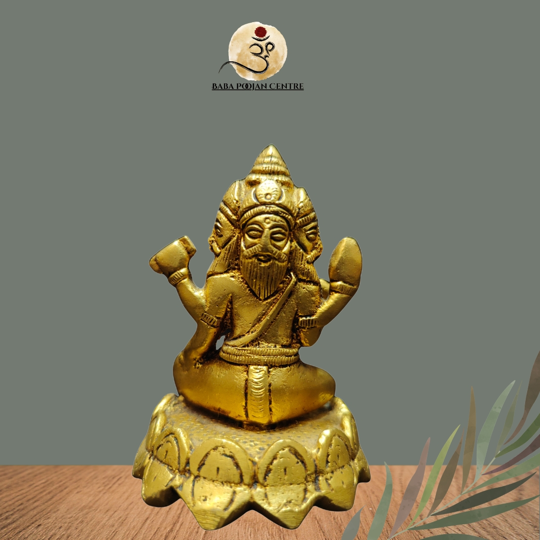 Unique Brass Statue of Lord Brahma Ji| Handicrafted Lord Brahma Ji Idol for Home Temple and Pooja - Image 4