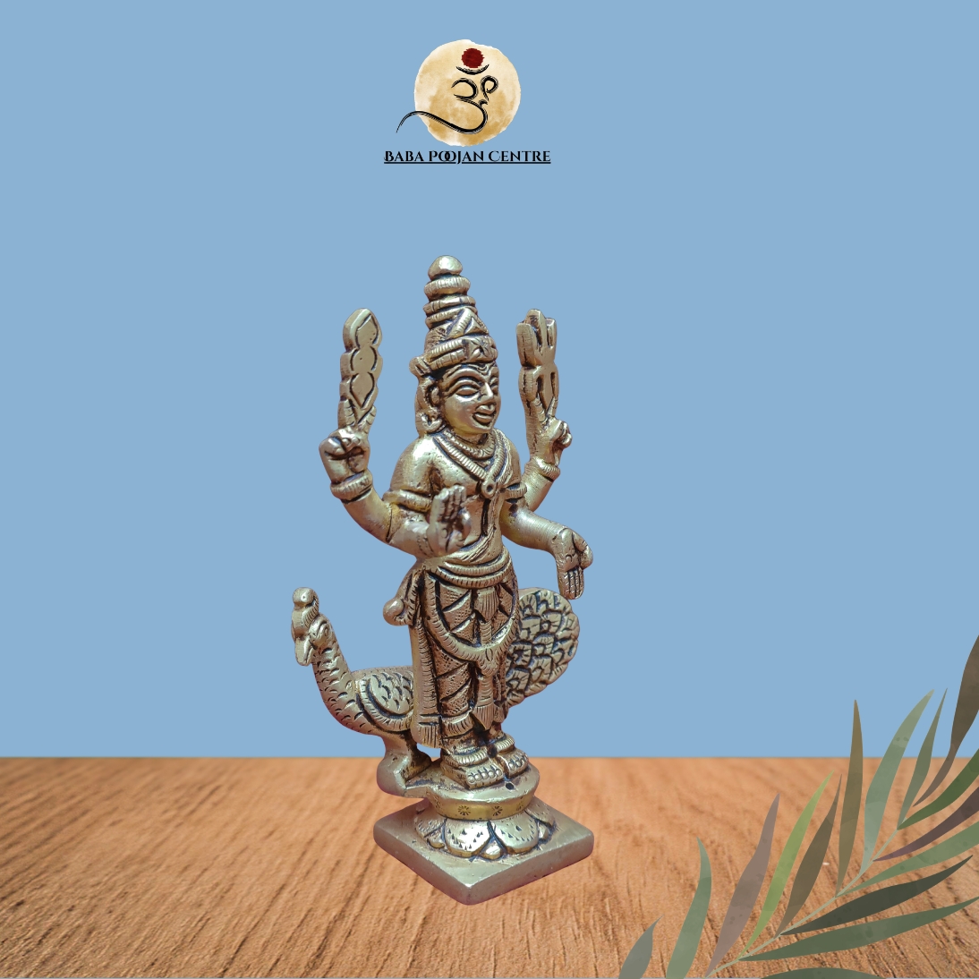 Unique Brass Lord Kartikey Murugan Ji with Peacock | Unique Handicraft premium Idol Senapati Roop - Image 2