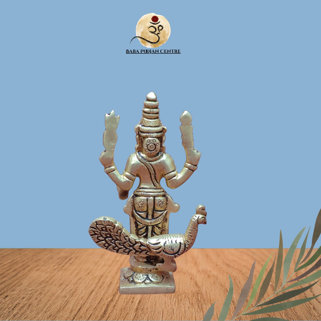 Unique Brass Lord Kartikey Murugan Ji with Peacock | Unique Handicraft premium Idol Senapati Roop - Image 5