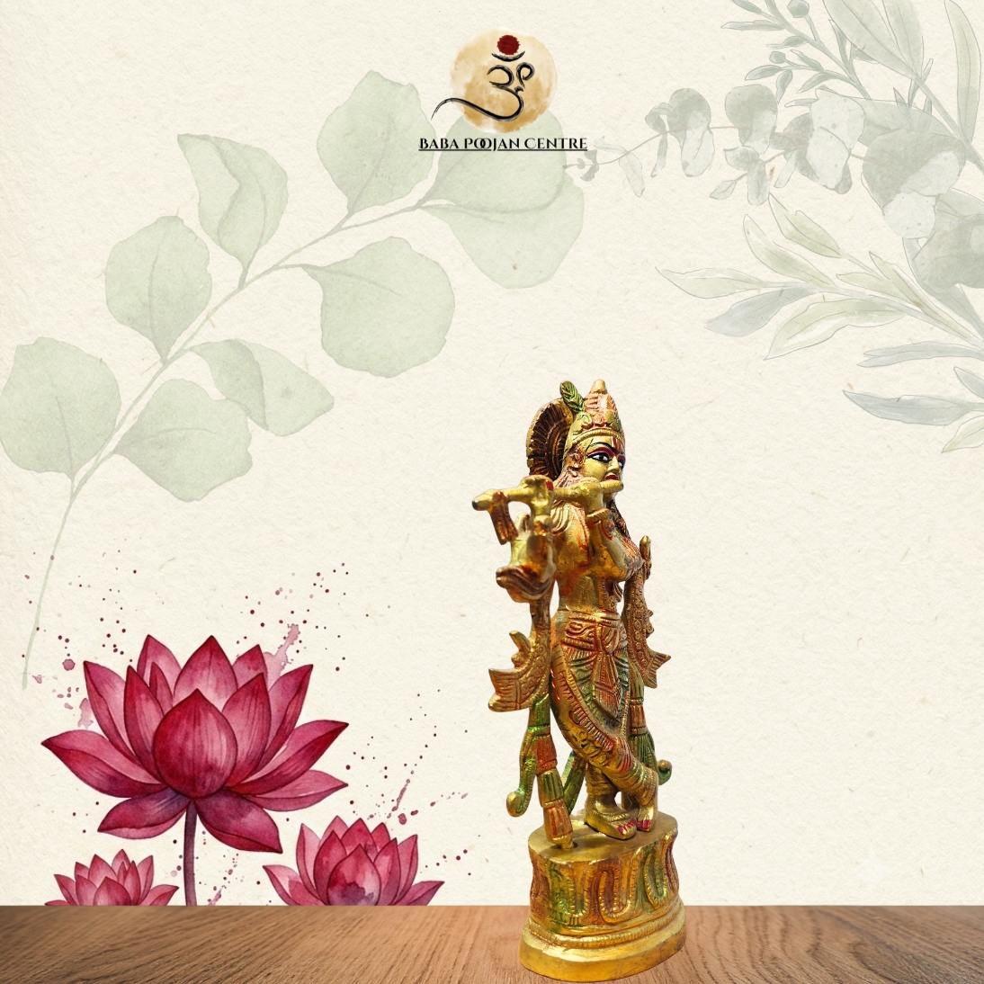 Unique Brass Status of Krishn | Handicrafted for Home Pooja and Mandir - Image 3