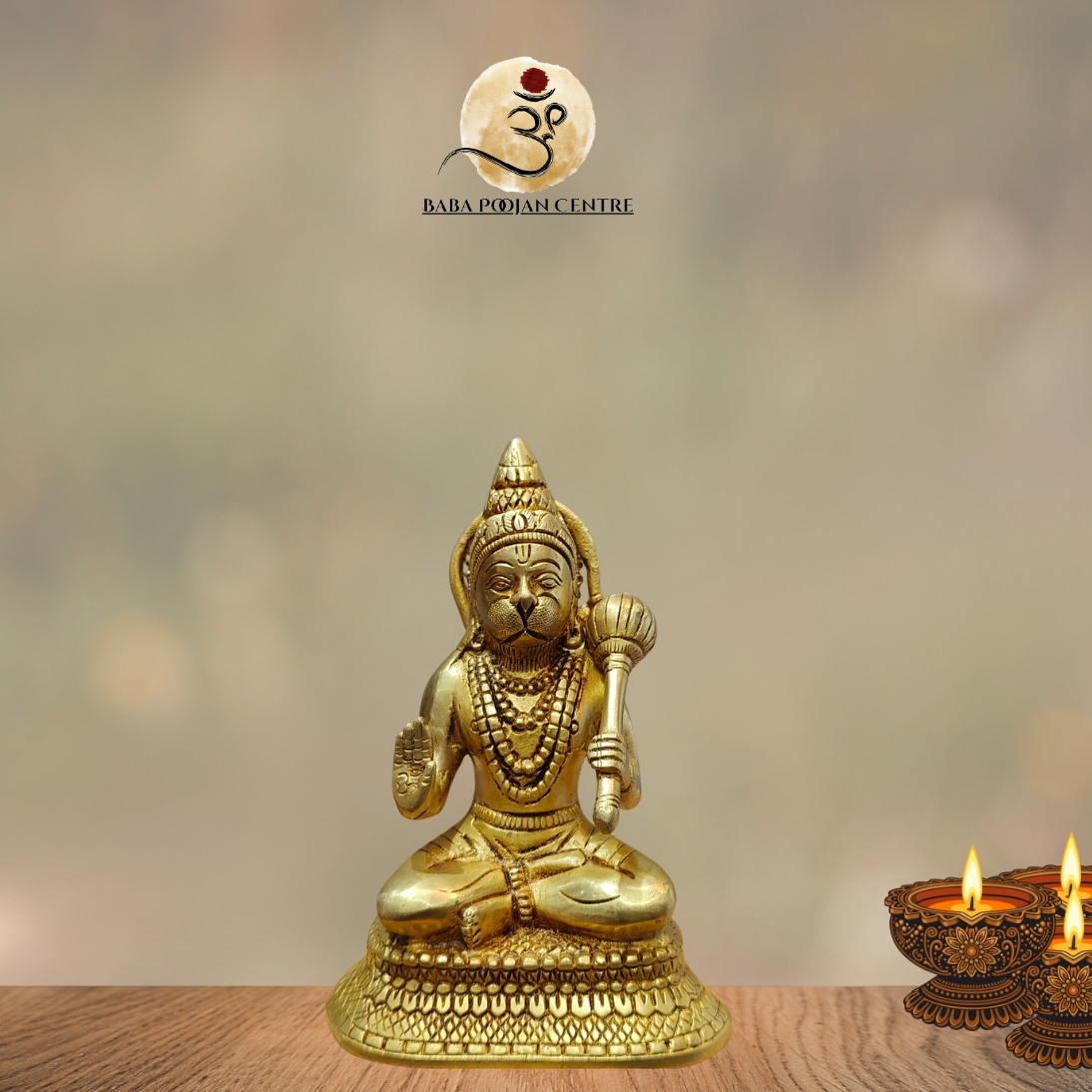 Brass Panchmukhi Hanuman Idol