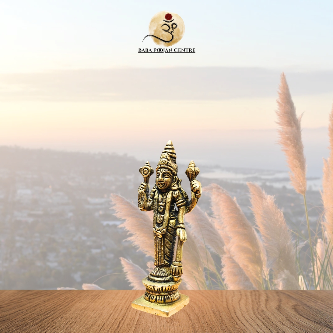 Brass Lord Vishnu Idol - Image 3