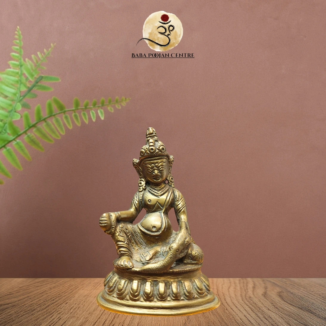 financial abundance, prosperity, and wealth-preserving energy into your space with this intricately detailed Brass Lord Kubera Idol.