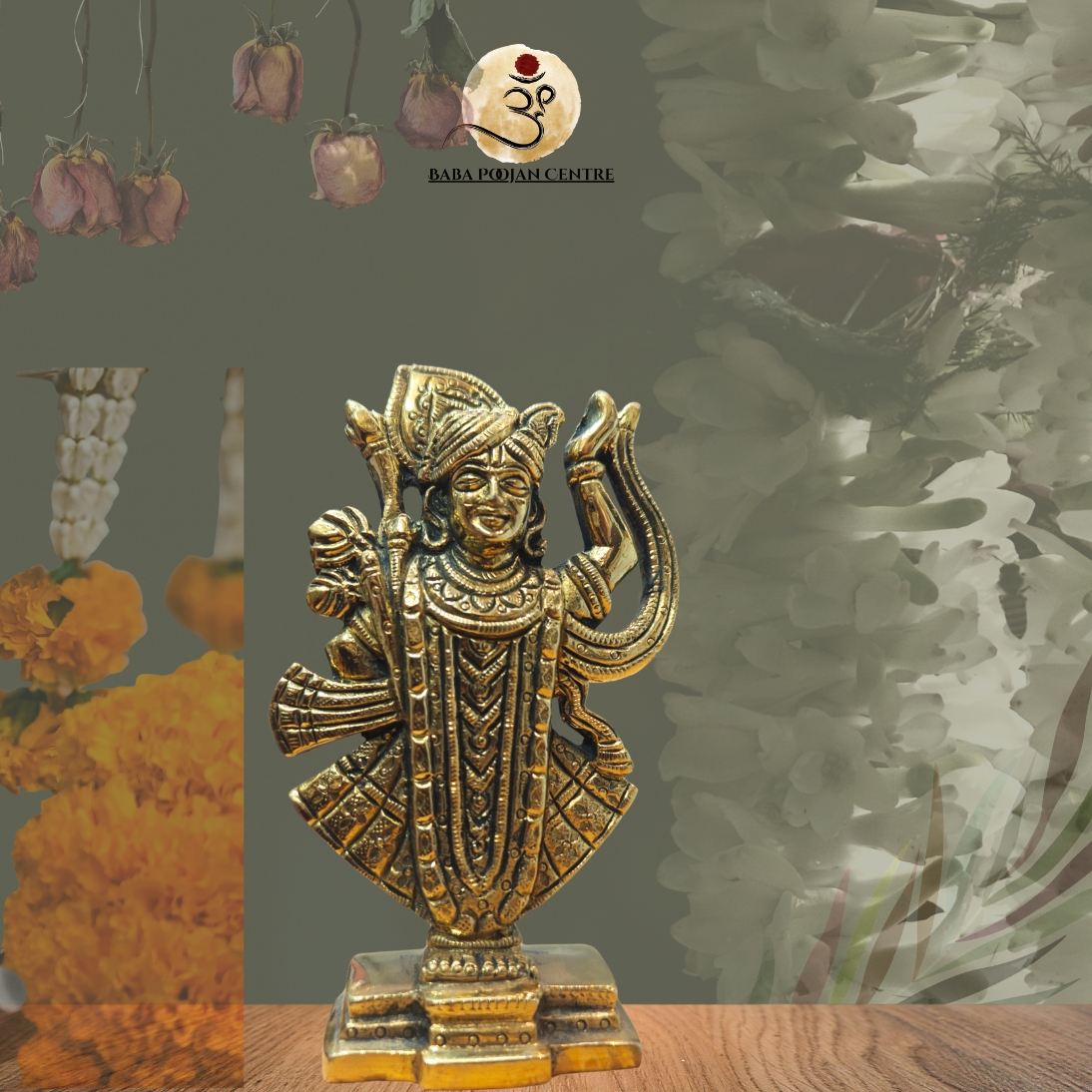 Unique Brass Shree Nath Ji | Handicrafted Idol for Home Pooja and Mandir