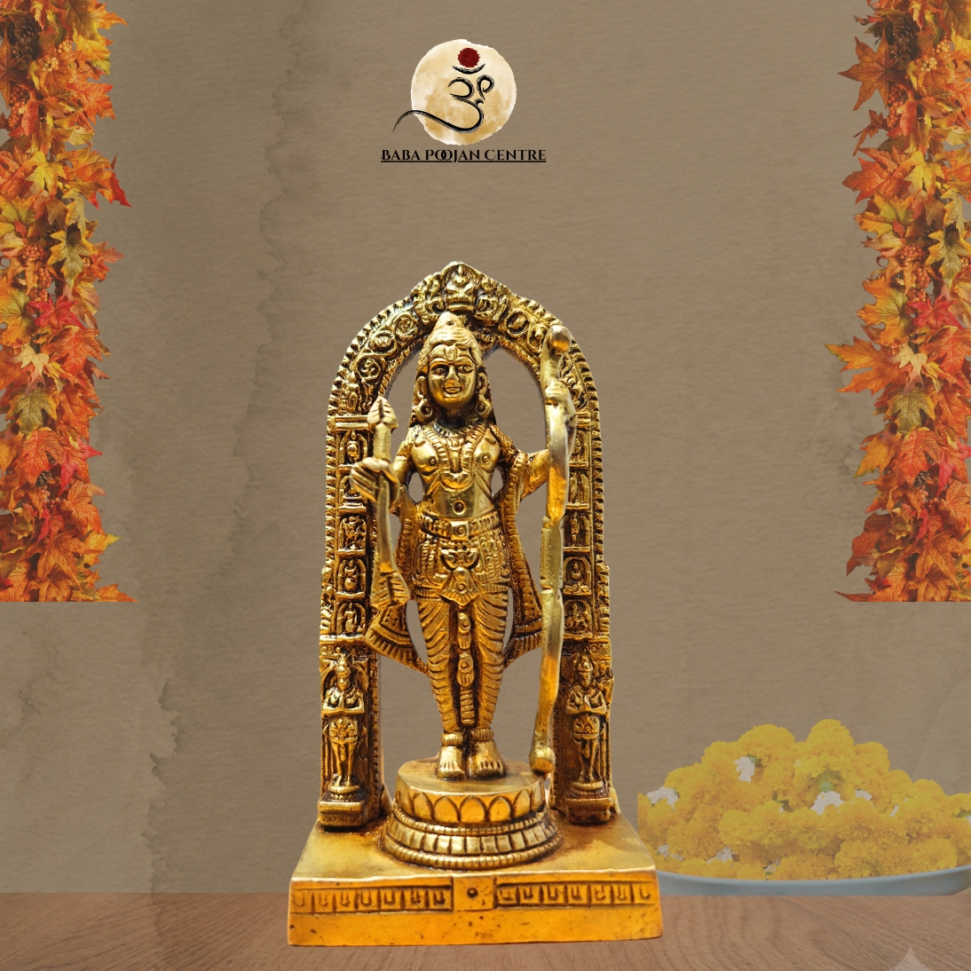 Brass Lord Ram Ji Murti | Handicraft Idol for Home Temple and Mandir