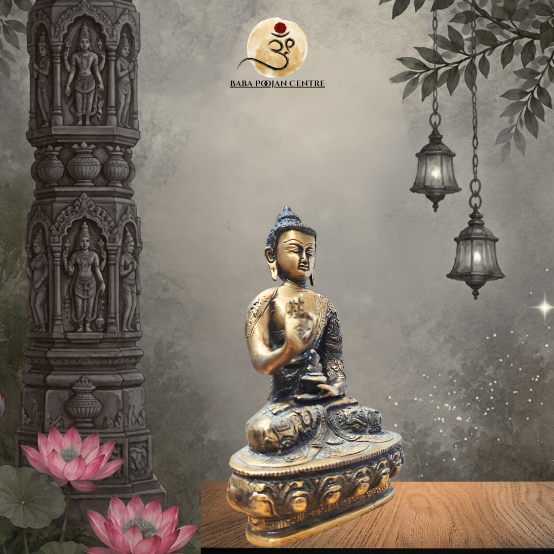 Brass Gautam Buddha Murti | Handicrafted Idol For Home Temple and Mandir - Image 2