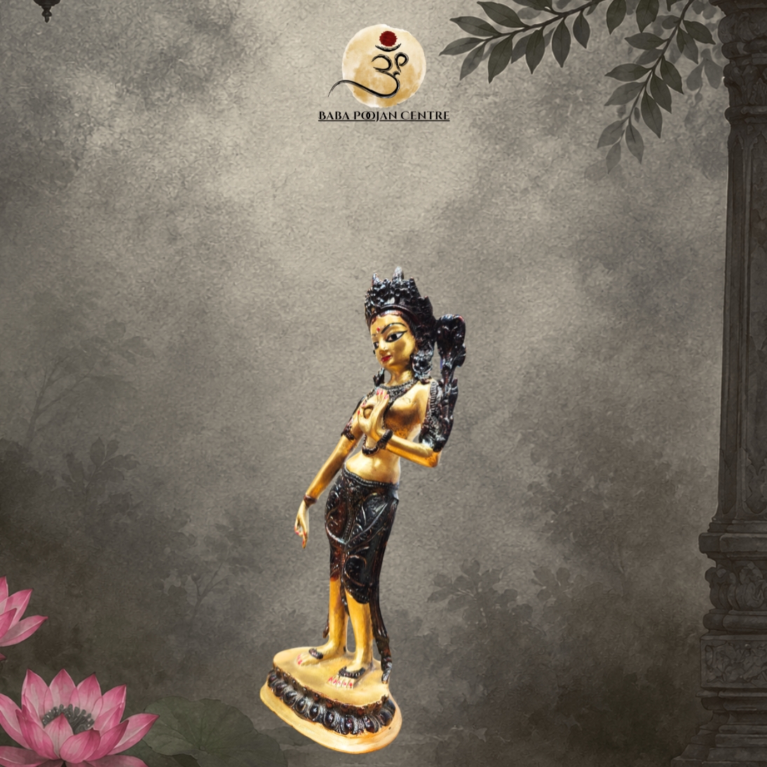 Brass Standing Tara Devi Murti | Handicrafted Idol for Home Mandir and Temple - Image 4