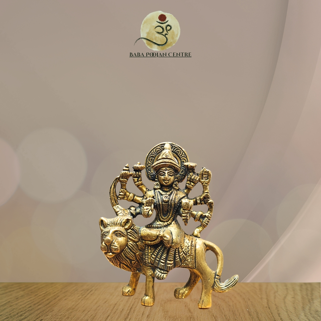 Brass Maa Durga Idol on Lion