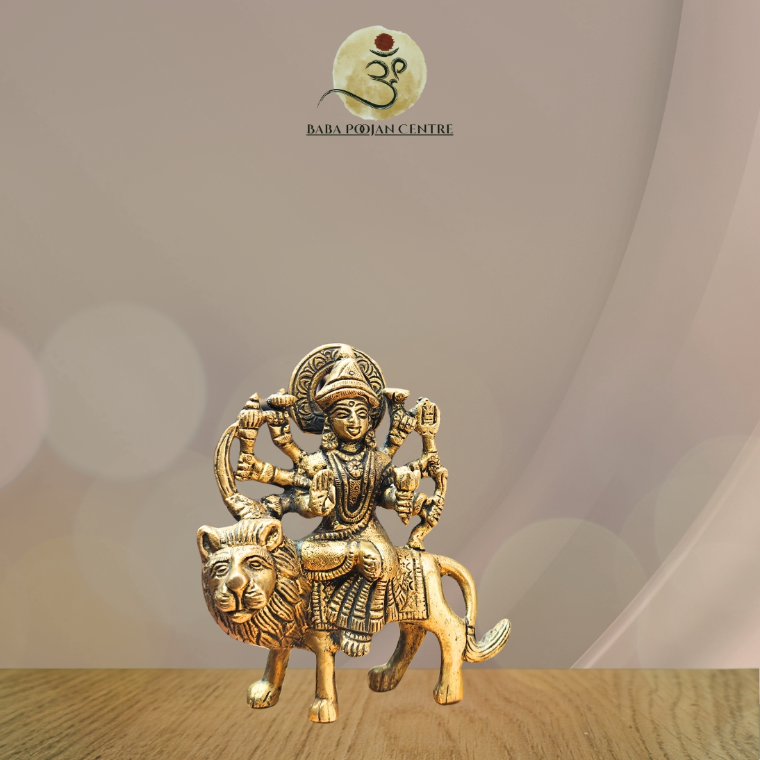 Brass Maa Durga Idol on Lion - Image 3