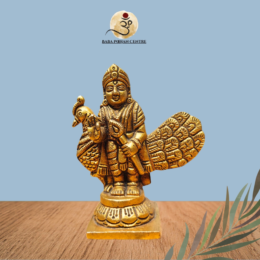 Unique Brass Lord Kartikey Murgan Ji with Peacock | Handicrafted Premium Idol