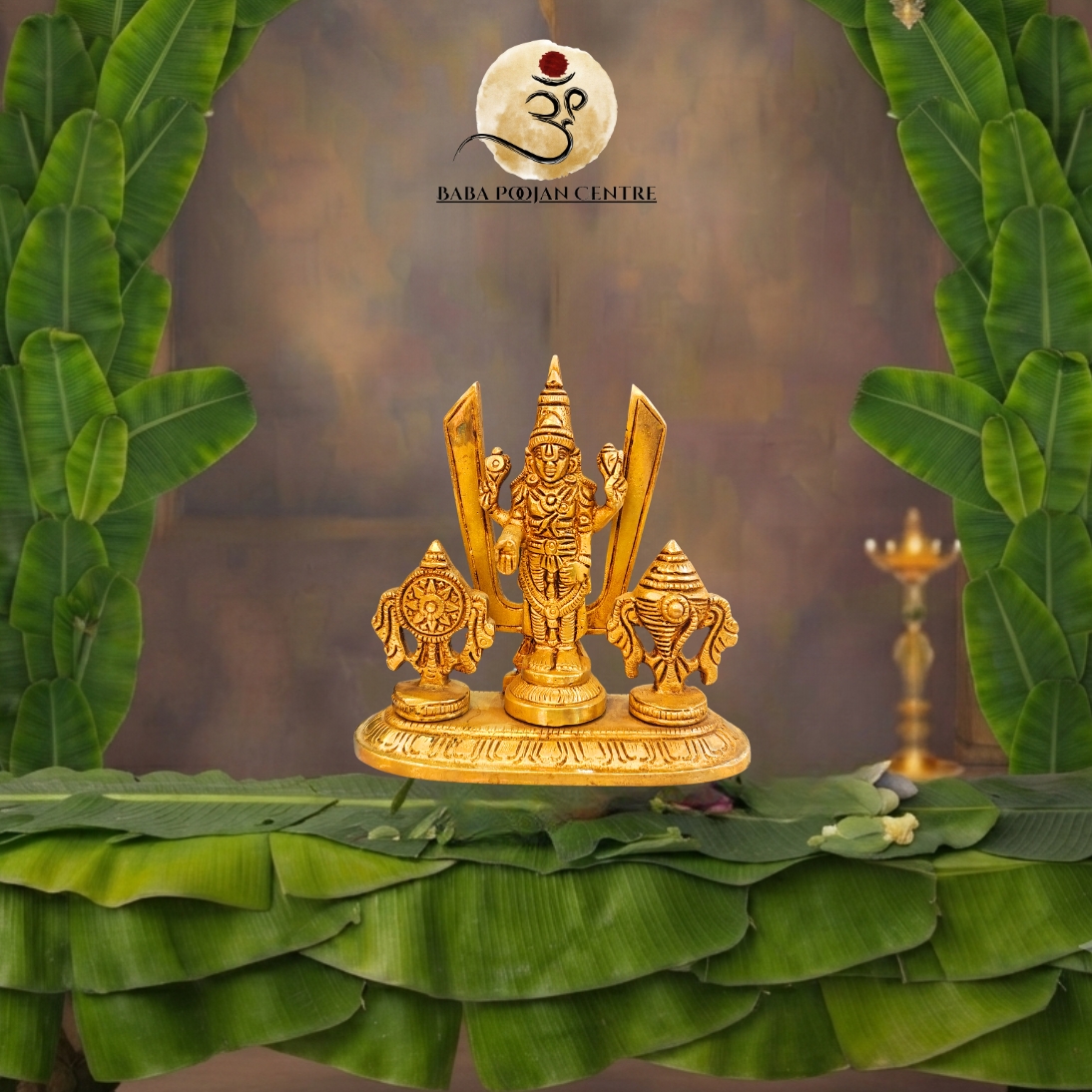 Brass Lord Venkateswara Idol with Shankha Chakra & Tirunama – Antique Finis