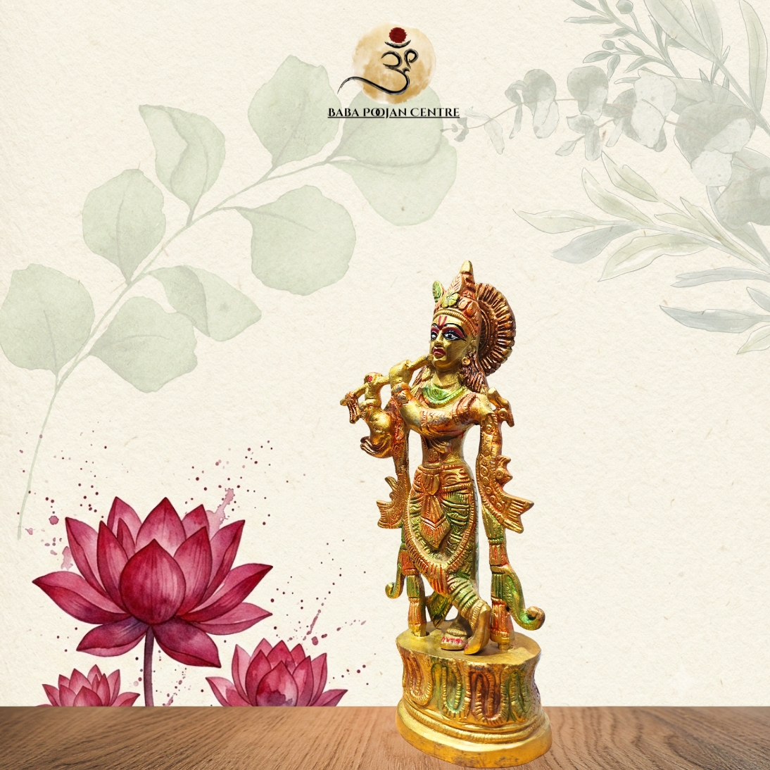 Unique Brass Status of Krishn | Handicrafted for Home Pooja and Mandir - Image 4