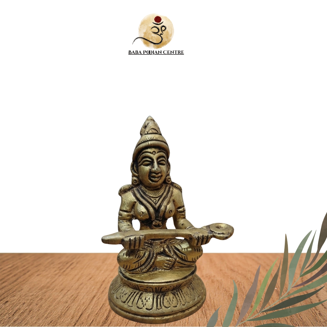 Unique Brass Anapurana Brass Round Chowki For Home Temple | Handicrafted Premium Idol - Image 4
