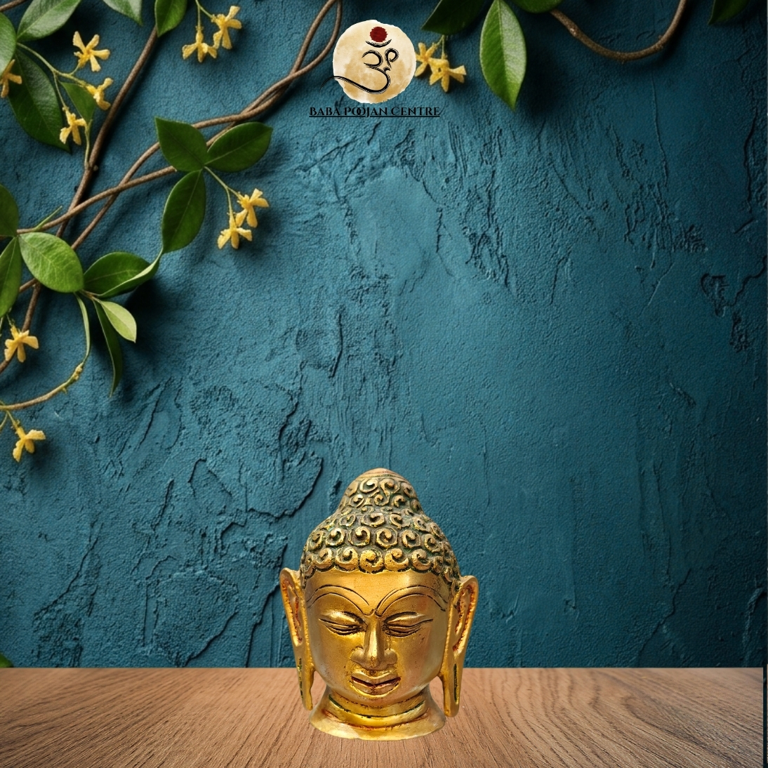 Antique Brass Buddha Head Statue