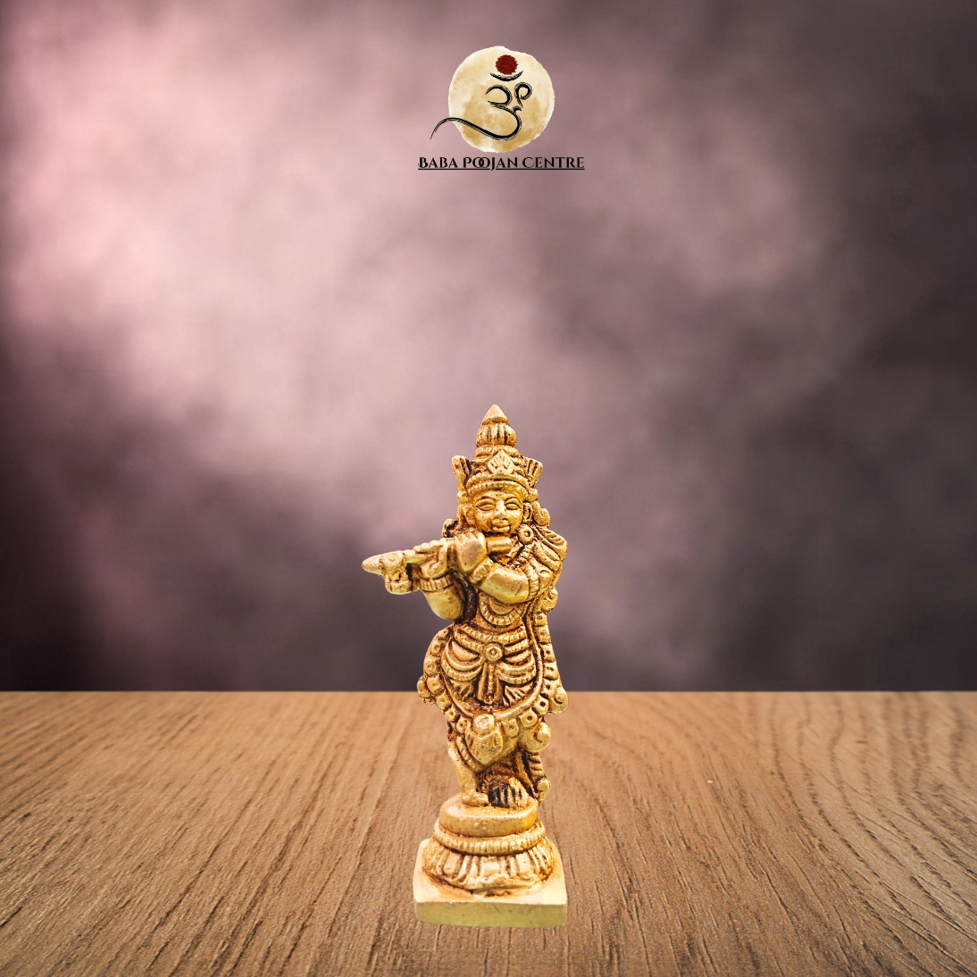 Brass Lord Krishna Flute Idol – Symbol of Divine Love and Devotion