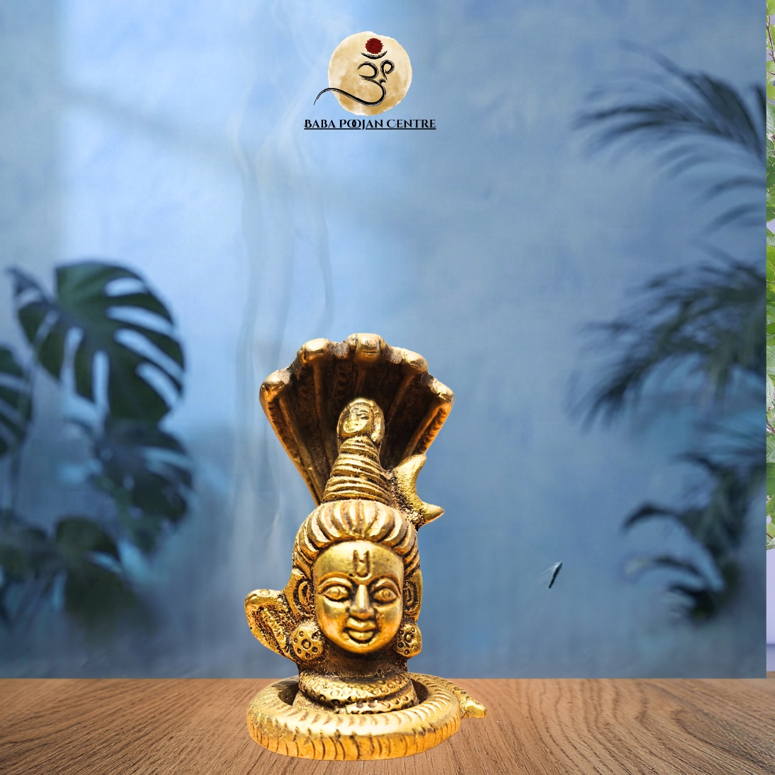 Handcrafted Brass Mukhalingam Shivling with Sheshnag Idol | Antique Finish Lord Shiva Statue for Home Temple & Pooja Decor