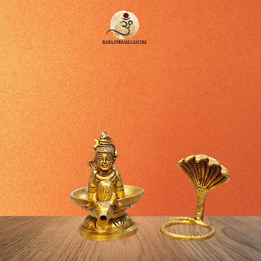 Brass Shiva Lingam with Naga and Nandi
