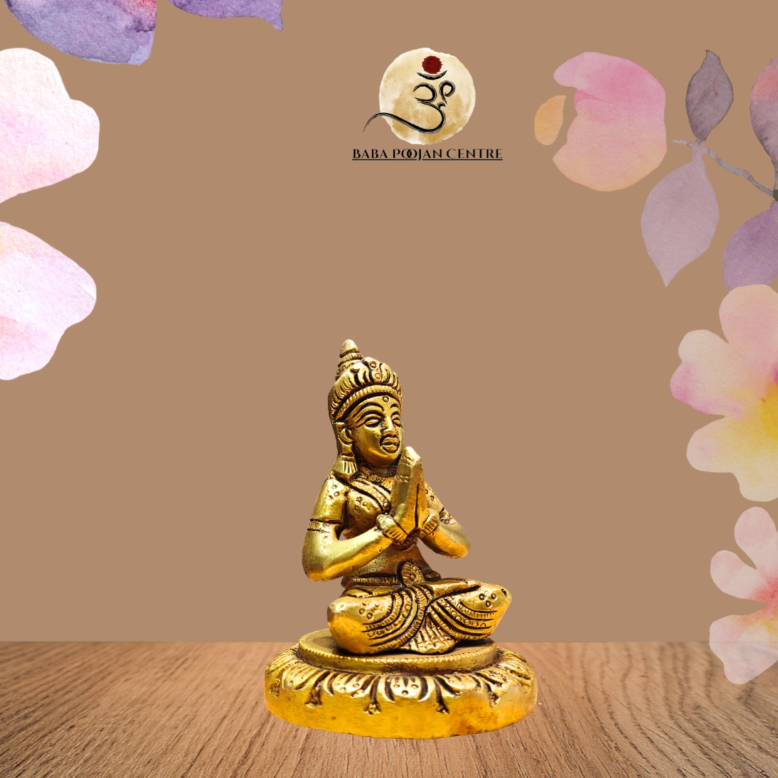 Handcrafted Brass Namaste Monk Statue | Brass Buddhist Prayer Figurine for Home Décor & Meditation - Image 3