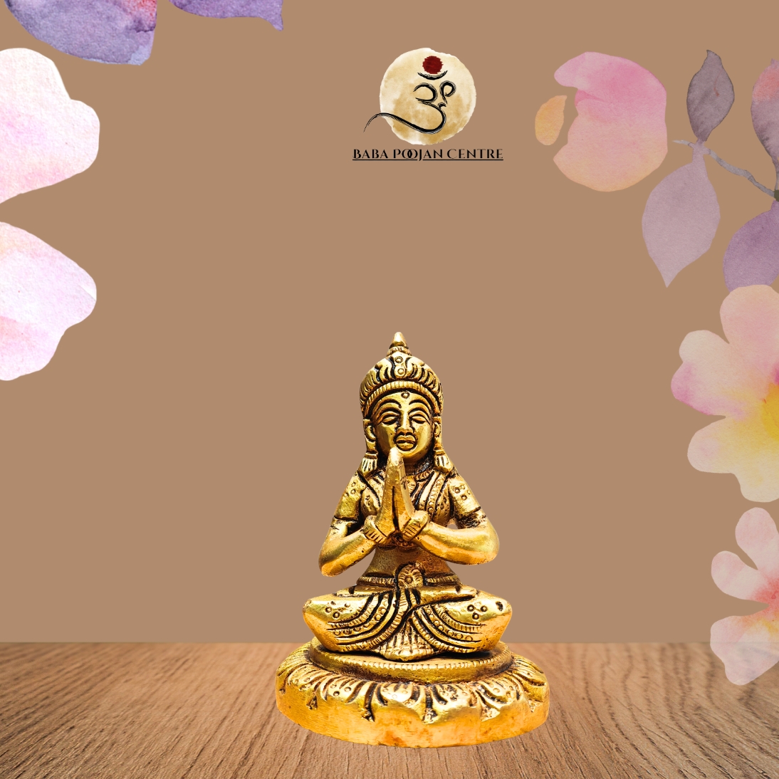 Handcrafted Brass Namaste Monk Statue | Brass Buddhist Prayer Figurine for Home Décor & Meditation