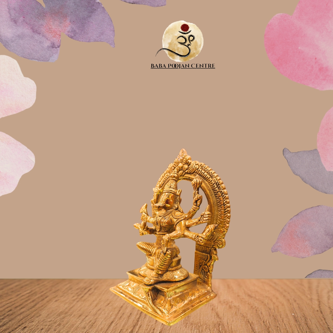 Brass Varaha Avatar Vishnu Idol with Prabhavali - Image 2