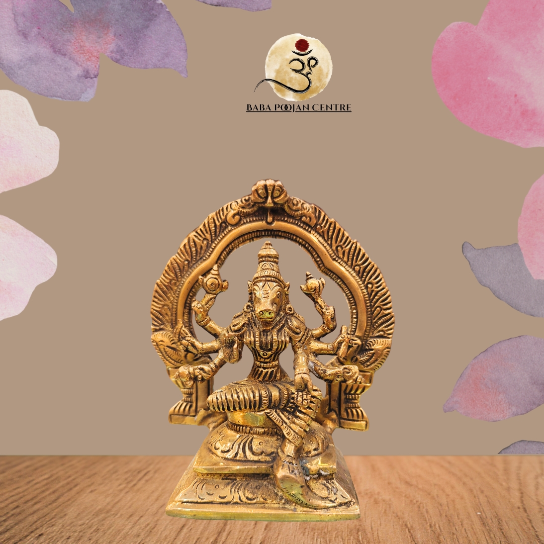 Brass Varahi Devi Idol with Prabhavali – Divine Protection & Strength