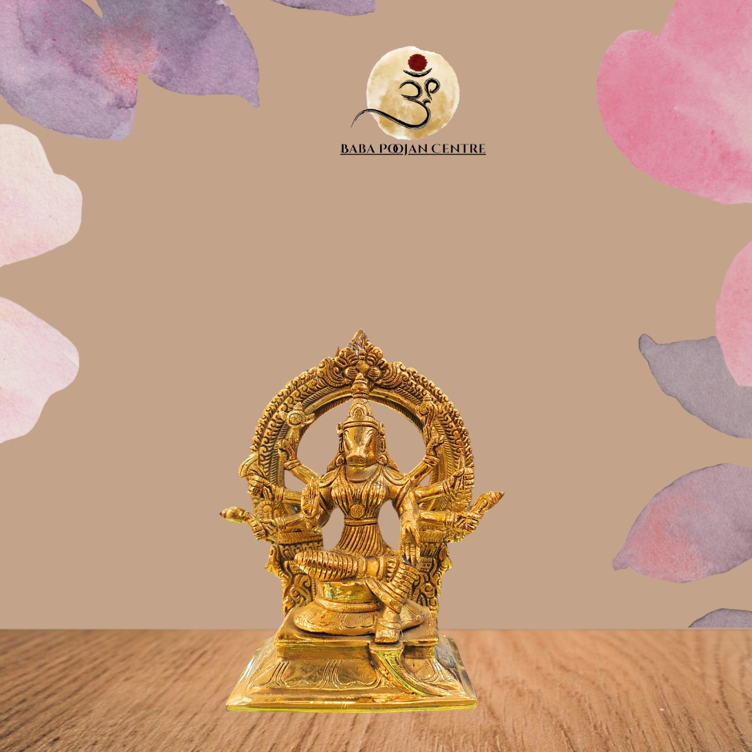 Brass Varaha Avatar Vishnu Idol with Prabhavali