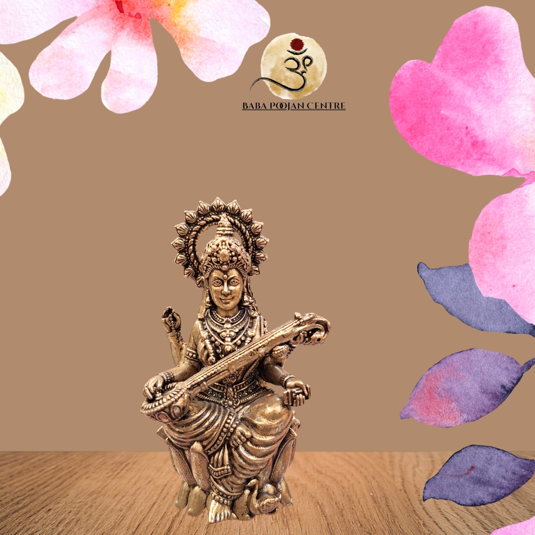 Divine Goddess Saraswati with Veena – Symbol of Wisdom and Music